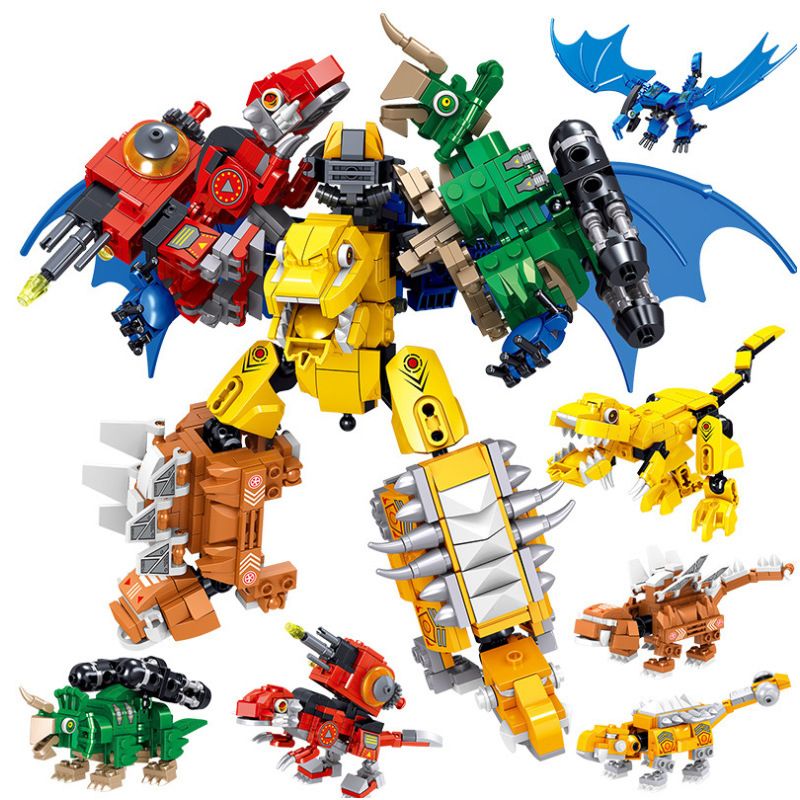 B BRAND QL0209 0209 non  KHỦNG LONG MECH 6 TRONG 1 bộ đồ chơi xếp lắp ráp ghép mô hình Dino DINOSAUR MECHA 670 khối B BRAND QL0209 0209 non  KHỦNG LONG MECH 6 TRONG 1 bộ đồ chơi xếp lắp ráp ghép mô hình Dino DINOSAUR MECHA 670 khối