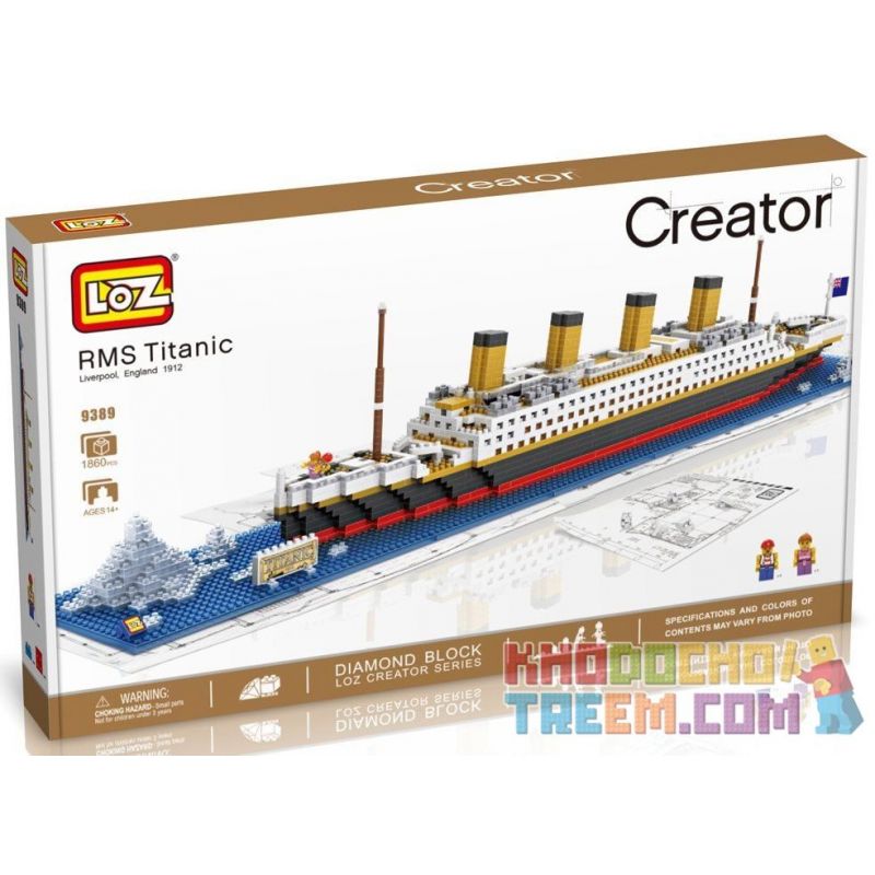 LOZ 9389 YZ DIAMOND 66503 Xếp hình kiểu Nanoblock ARCHITECTURE Titanic Titanic 1860 khối