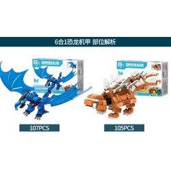 B BRAND QL0209 0209 non  KHỦNG LONG MECH 6 TRONG 1 bộ đồ chơi xếp lắp ráp ghép mô hình Dino DINOSAUR MECHA 670 khối B BRAND QL0209 0209 non  KHỦNG LONG MECH 6 TRONG 1 bộ đồ chơi xếp lắp ráp ghép mô hình Dino DINOSAUR MECHA 670 khối