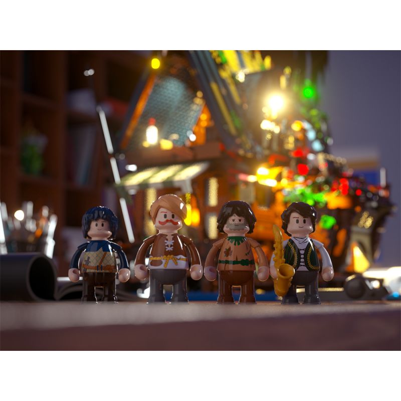 FUNWHOLE F9011 9011 non  QUÁN RƯỢU BẾN TÀU THỜI TRUNG CỔ bộ đồ chơi xếp lắp ráp ghép mô hình Creator Expert Chuyên Gia Sáng Tạo 2143 khối