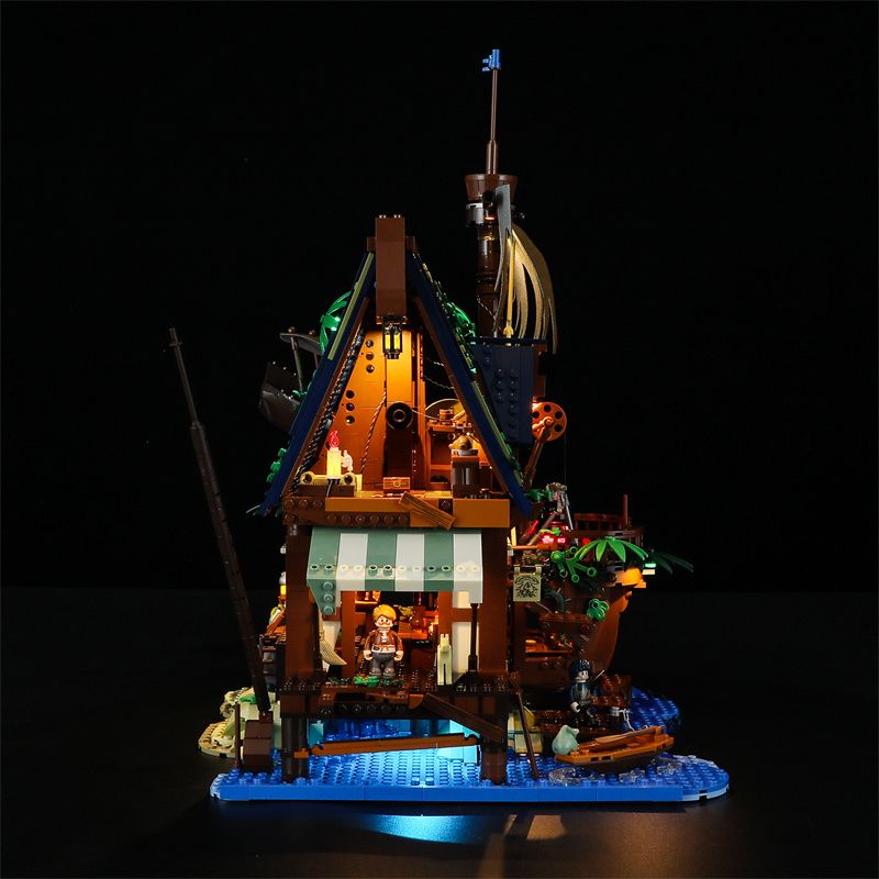 FUNWHOLE F9011 9011 non  QUÁN RƯỢU BẾN TÀU THỜI TRUNG CỔ bộ đồ chơi xếp lắp ráp ghép mô hình Creator Expert Chuyên Gia Sáng Tạo 2143 khối