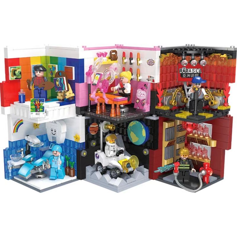 ZHEGAO CW2004 2004 non  6 KIỂU NGHỀ NGHIỆP NGƯỜI MƠ MỘNG NHA SĨ PHI HÀNH GIA LÍNH CỨU HỎA HỌA NỔI TIẾNG TRÊN INTERNET RAP bộ đồ chơi xếp lắp ráp ghép mô hình Fire Rescure CAREER DREAMER