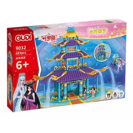 GUDI 9032 non  CUNG ĐIỆN LINGLONG bộ đồ chơi xếp lắp ráp ghép mô hình 683 khối