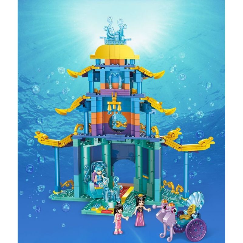 GUDI 9032 non  CUNG ĐIỆN LINGLONG bộ đồ chơi xếp lắp ráp ghép mô hình 683 khối