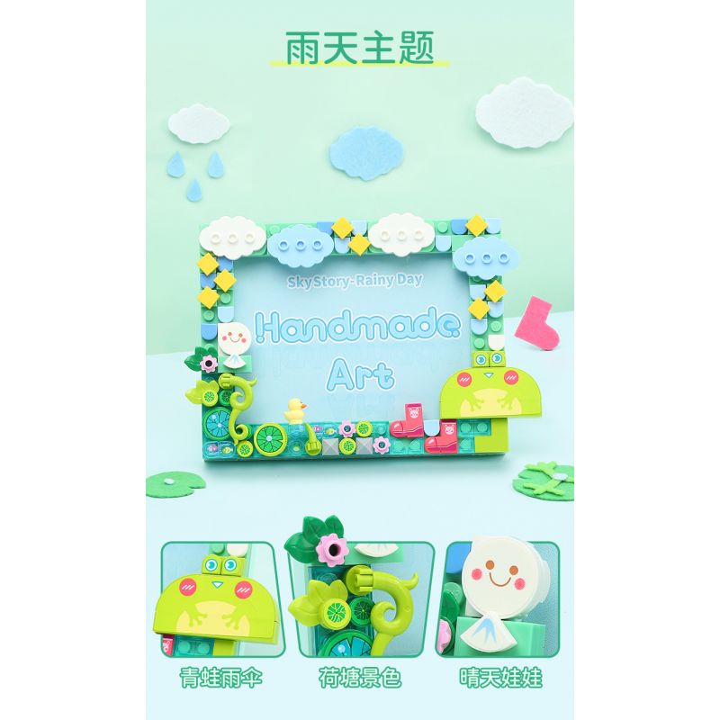 Enlighten 36011 Qman 36011 non  XINYIYI SKY STORY KHUNG ???NH 4 LOẠI NGÀY MƯA CẦU VỒNG TRĂNG SAO TUYẾT bộ đồ chơi xếp lắp ráp ghép mô hình Creator HANDMADE ART Sáng Tạo