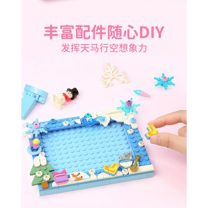 Enlighten 36011 Qman 36011 non  XINYIYI SKY STORY KHUNG ???NH 4 LOẠI NGÀY MƯA CẦU VỒNG TRĂNG SAO TUYẾT bộ đồ chơi xếp lắp ráp ghép mô hình Creator HANDMADE ART Sáng Tạo