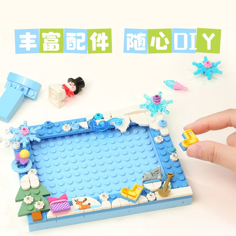 Enlighten 36011 Qman 36011 non  XINYIYI SKY STORY KHUNG ???NH 4 LOẠI NGÀY MƯA CẦU VỒNG TRĂNG SAO TUYẾT bộ đồ chơi xếp lắp ráp ghép mô hình Creator HANDMADE ART Sáng Tạo