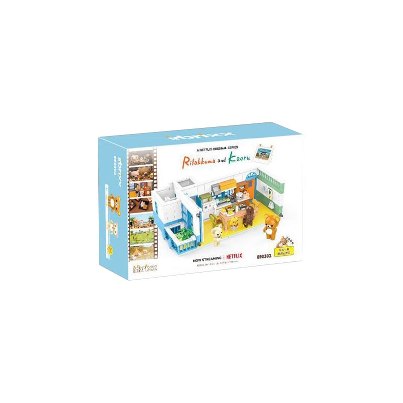 INBRIXX 890302 non  PHÒNG ĂN NHÀ BẾP RILAKKUMA bộ đồ chơi xếp lắp ráp ghép mô hình