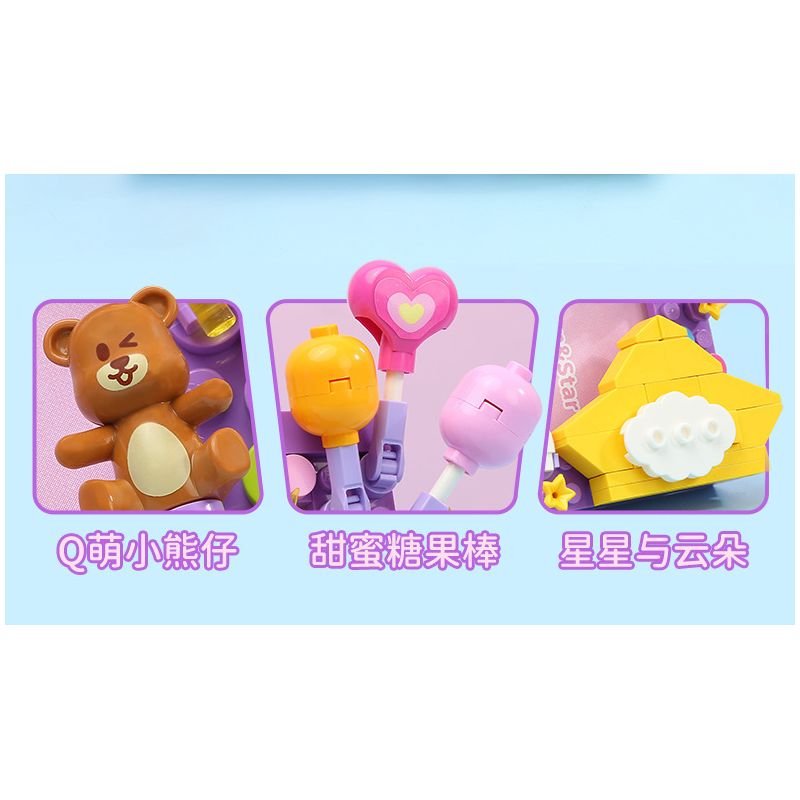 Enlighten 36011 Qman 36011 non  XINYIYI SKY STORY KHUNG ???NH 4 LOẠI NGÀY MƯA CẦU VỒNG TRĂNG SAO TUYẾT bộ đồ chơi xếp lắp ráp ghép mô hình Creator HANDMADE ART Sáng Tạo