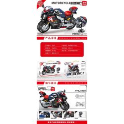 LEIBAO 8109 non  TỐC ĐỘ TÍCH LŨY APRILIA RSV4 1:14 tỷ lệ 1:14 bộ đồ chơi xếp lắp ráp ghép mô hình Motorcycle Motorbike MOTORCYCLE APRILIA RSV4 Xe Hai Bánh 454 khối