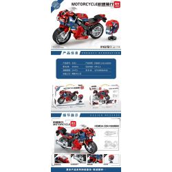 LEIBAO 8102 non  HONDA CDR-1000RR 1:14 tỷ lệ 1:14 bộ đồ chơi xếp lắp ráp ghép mô hình Motorcycle Motorbike MOTORCYCLE HONDA CDR-1000RRR Xe Hai Bánh 470 khối