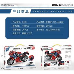 LEIBAO 8102 non  HONDA CDR-1000RR 1:14 tỷ lệ 1:14 bộ đồ chơi xếp lắp ráp ghép mô hình Motorcycle Motorbike MOTORCYCLE HONDA CDR-1000RRR Xe Hai Bánh 470 khối
