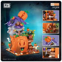 LOZ 1249 non  NHÀ BÍ NGÔ bộ đồ chơi xếp lắp ráp ghép mô hình Halloween Lễ Hội Hóa Trang Ma Quỷ 762 khối