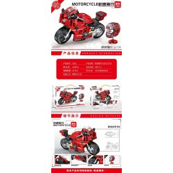 LEIBAO 8101 non  TỐC ĐỘ ĐI XE TÍCH LŨY DUCATI PANIGALE V4 1:14 tỷ lệ 1:14 bộ đồ chơi xếp lắp ráp ghép mô hình Motorcycle Motorbike MOTORCYCLE DUCATI V4 Xe Hai Bánh 439 khối