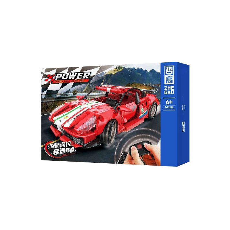 ZHEGAO DZ7014 7014 non  FERRARI 488 bộ đồ chơi xếp lắp ráp ghép mô hình  Kỹ Thuật Công Nghệ Cao Mô Hình Phương Tiện 500 khối