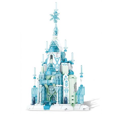 Kazi KY98727 98727 non  LÂU ĐÀI ĐÊM ĐÔNG AURORA bộ đồ chơi xếp lắp ráp ghép mô hình AURORA WINTER NIGHT CASTLE 579 khối