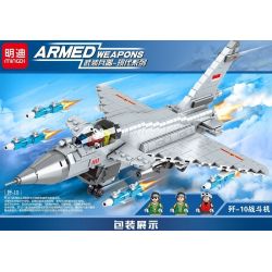 MINGDI K0137 0137 non  MÁY BAY CHIẾN ĐẤU J-10 bộ đồ chơi xếp lắp ráp ghép mô hình Military Army ARMED WEAPONS Quân Sự Bộ Đội 650 khối