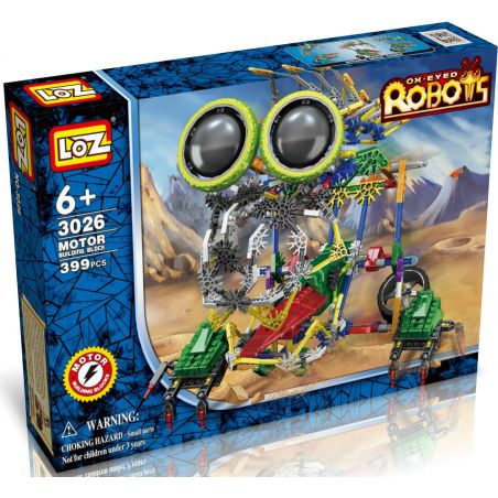 LOZ 3026 A0016 0016 Xếp hình kiểu Nanoblock Electric Giant Beast Robot Robot Quái Vật Khổng Lồ Chạy điện 399 khối có động cơ pin