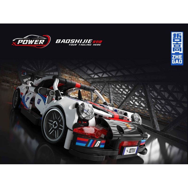 ZHEGAO DZ7011 7011 non  PORSCHE 911 bộ đồ chơi xếp lắp ráp ghép mô hình  Kỹ Thuật Công Nghệ Cao Mô Hình Phương Tiện 500 khối