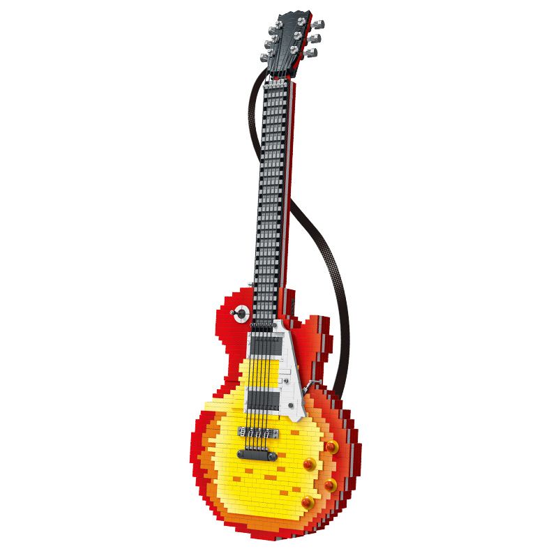 MorkModel 031010 Mork Model 031010 non Lego ĐÀN GHI TA bộ đồ chơi xếp lắp ráp ghép mô hình Creator Expert FLAME GUITAR Chuyên Gia Sáng Tạo 2502 khối