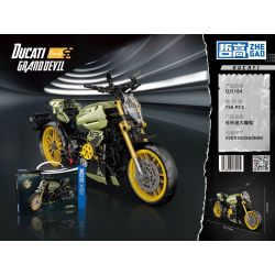 ZHEGAO QJ5184 5184 non  MÔ TÔ QUỶ LỚN DUCATI bộ đồ chơi xếp lắp ráp ghép mô hình Motorcycle Motorbike DUCATI DIAVEL Xe Hai Bánh 756 khối
