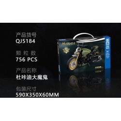 ZHEGAO QJ5184 5184 non  MÔ TÔ QUỶ LỚN DUCATI bộ đồ chơi xếp lắp ráp ghép mô hình Motorcycle Motorbike DUCATI DIAVEL Xe Hai Bánh 756 khối