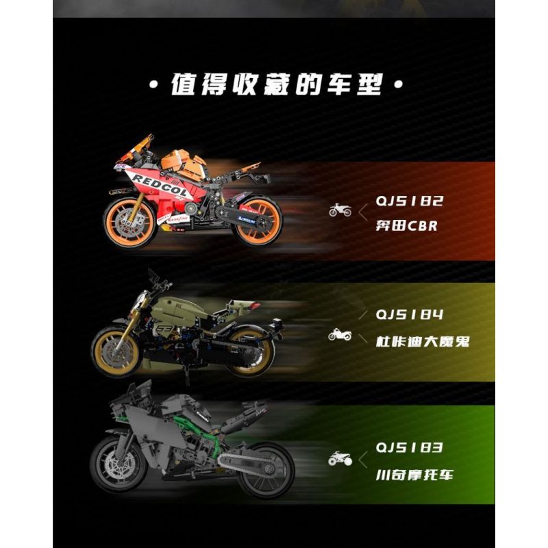 ZHEGAO QJ5184 5184 non  MÔ TÔ QUỶ LỚN DUCATI bộ đồ chơi xếp lắp ráp ghép mô hình Motorcycle Motorbike DUCATI DIAVEL Xe Hai Bánh 756 khối