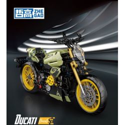ZHEGAO QJ5184 5184 non  MÔ TÔ QUỶ LỚN DUCATI bộ đồ chơi xếp lắp ráp ghép mô hình Motorcycle Motorbike DUCATI DIAVEL Xe Hai Bánh 756 khối