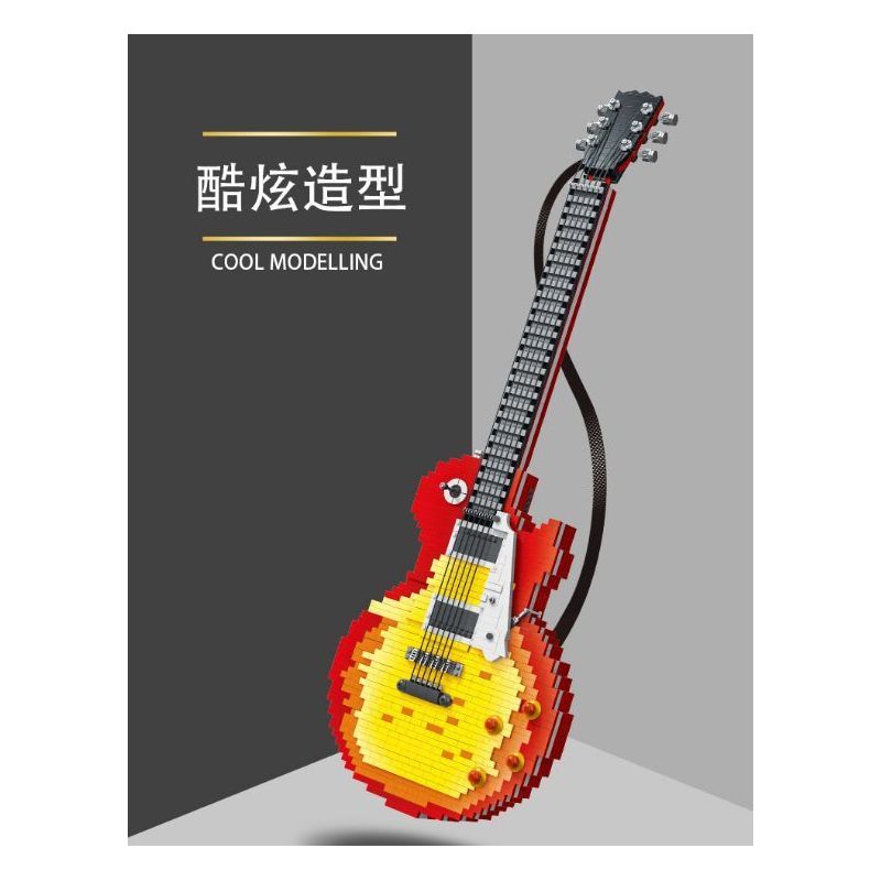 MorkModel 031010 Mork Model 031010 non  ĐÀN GHI TA bộ đồ chơi xếp lắp ráp ghép mô hình Creator Expert FLAME GUITAR Chuyên Gia Sáng Tạo 2502 khối