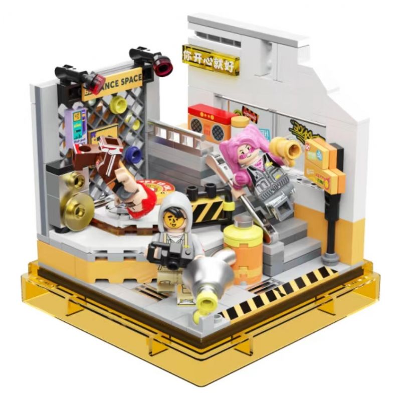 AREA-X AB0021 0021 non  LẨU HỘP TRENDY FUN KHÔNG GIAN NHẢY ĐƯỜNG PHỐ NHỊP NHÀNG bộ đồ chơi xếp lắp ráp ghép mô hình X-BOX DANCE SPACE
