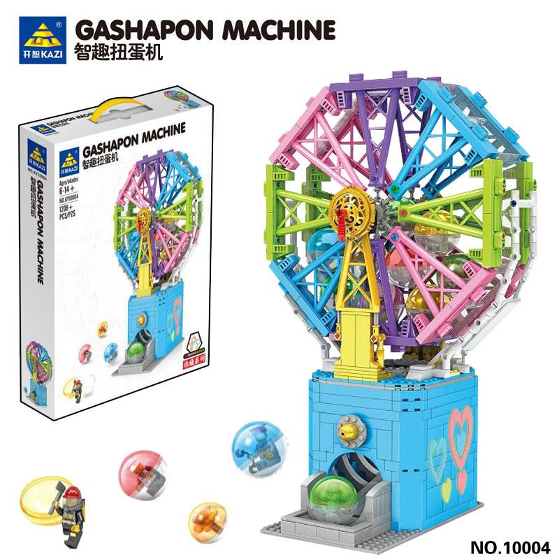 Kazi KY10004 10004 non  MÁY GACHA THÔNG MINH bộ đồ chơi xếp lắp ráp ghép mô hình GASHAPON MACHINE 1208 khối