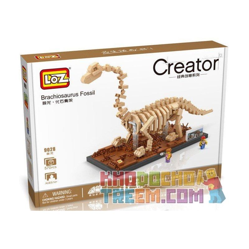 LOZ 9028 Xếp hình kiểu Nanoblock JURASSIC WORLD DINOSAURS Brachiosaurus Fossil Dinosaur Skeletons Bộ Xương Khủng Long Hóa Thạch Brachiosaurus 660 khối LOZ 9028 Xếp hình kiểu Nanoblock JURASSIC WORLD DINOSAURS Brachiosaurus Fossil Dinosaur Skeletons Bộ Xương Khủng Long Hóa Thạch Brachiosaurus 660 khối