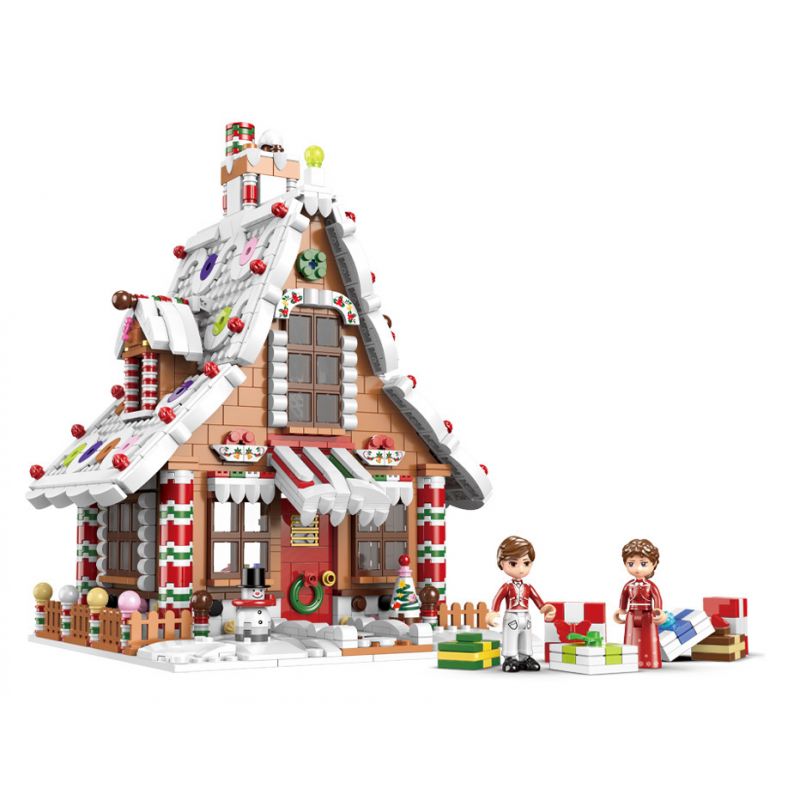 XINGBAO XB-18021 18021 XB18021 non Lego NGÔI NHÀ BÁNH GỪNG GIÁNG SINH bộ đồ chơi xếp lắp ráp ghép mô hình Christmas 1455 khối
