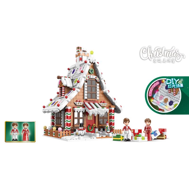 XINGBAO XB-18021 18021 XB18021 non  NGÔI NHÀ BÁNH GỪNG GIÁNG SINH bộ đồ chơi xếp lắp ráp ghép mô hình Christmas 1455 khối