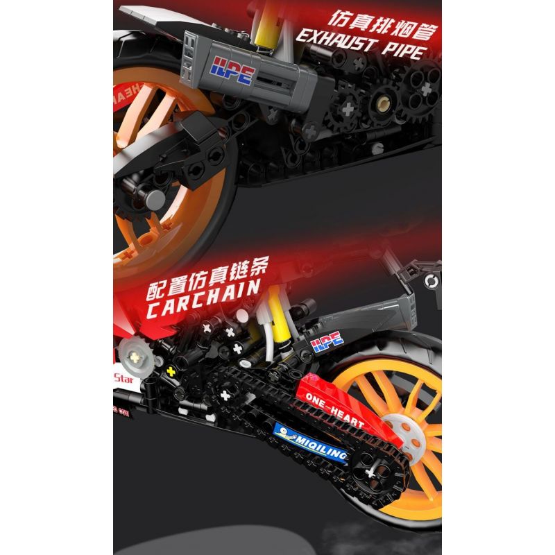 ZHEGAO QJ5182 5182 non  XE HONDA CBR bộ đồ chơi xếp lắp ráp ghép mô hình  Kỹ Thuật Công Nghệ Cao Mô Hình Phương Tiện 811 khối