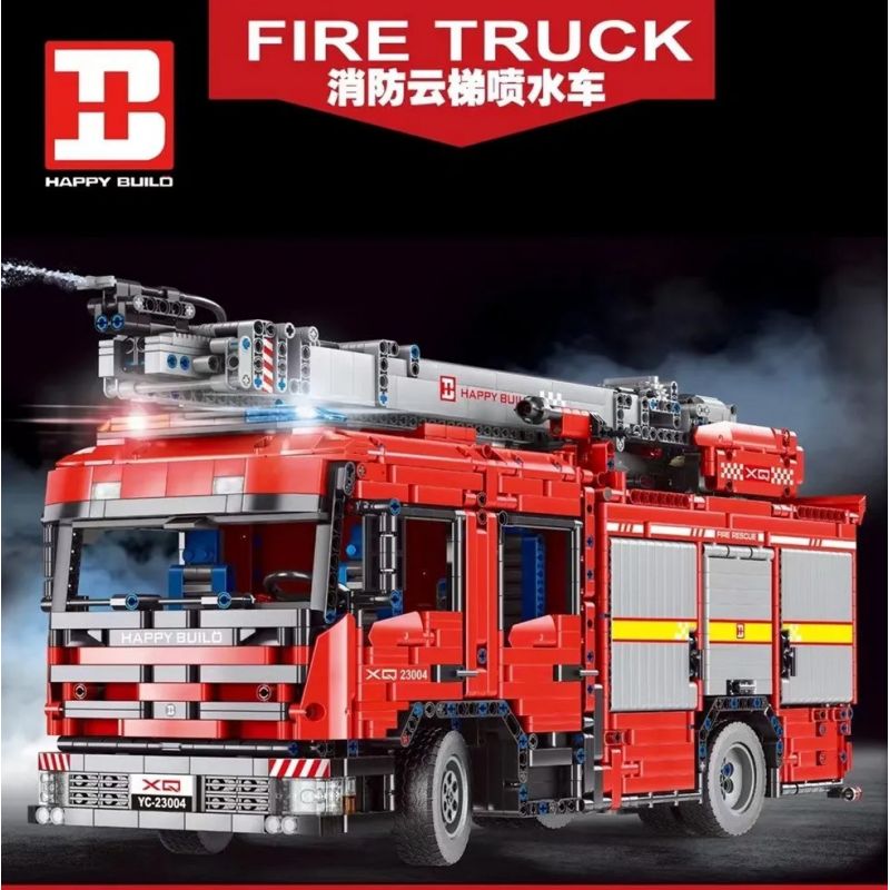 HAPPY BUILD SHINEYU XINYU YC-23004 23004 YC23004 non  SPRINKLER BẮN LỬA 1:10 tỷ lệ 1:10 bộ đồ chơi xếp lắp ráp ghép mô hình  FIRE TRUCK Kỹ Thuật Công Nghệ Cao Mô Hình Phương Tiện 5133 khối