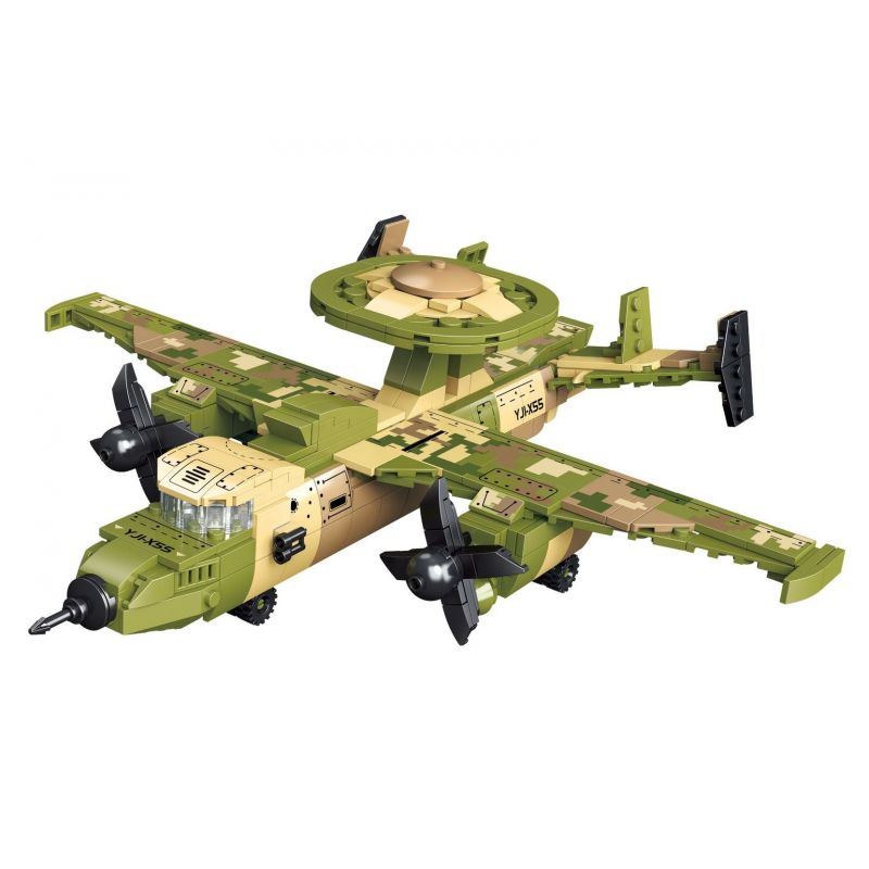 MINGDI K0287 0287 non Lego MÁY BAY CẢNH BÁO SỚM SKYHAWK A-50U bộ đồ chơi xếp lắp ráp ghép mô hình Military Army A-50U AIR EARLY WARNING Quân Sự Bộ Đội 517 khối