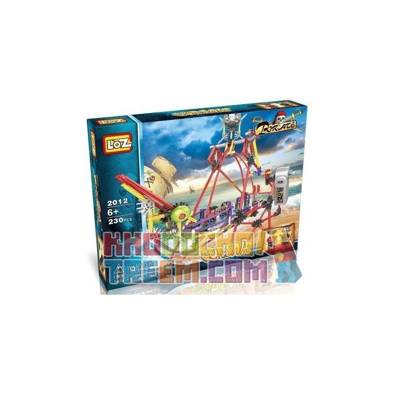 LOZ 2012 Xếp hình kiểu Nanoblock LOZ ELECTRIC AMUSEMENT PARK Electric Amusement Park Corsair Thuyền Lắc động Cơ Pin 328 khối có động cơ pin