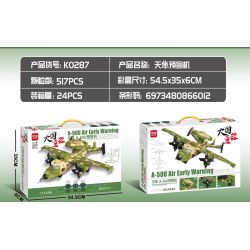MINGDI K0287 0287 non  MÁY BAY CẢNH BÁO SỚM SKYHAWK A-50U bộ đồ chơi xếp lắp ráp ghép mô hình Military Army A-50U AIR EARLY WARNING Quân Sự Bộ Đội 517 khối