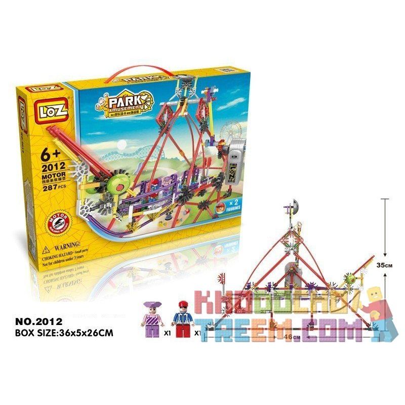 LOZ 2012 Xếp hình kiểu Nanoblock LOZ ELECTRIC AMUSEMENT PARK Electric Amusement Park Corsair Thuyền Lắc động Cơ Pin 328 khối có động cơ pin