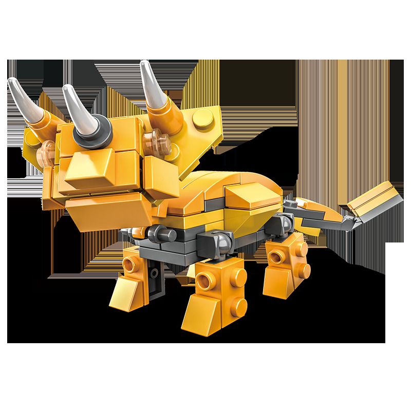 CAYI 1601 non  BIẾN HÌNH KHỦNG LONG BÃO TRICERATOPS bộ đồ chơi xếp lắp ráp ghép mô hình DINOSAUR 228 khối