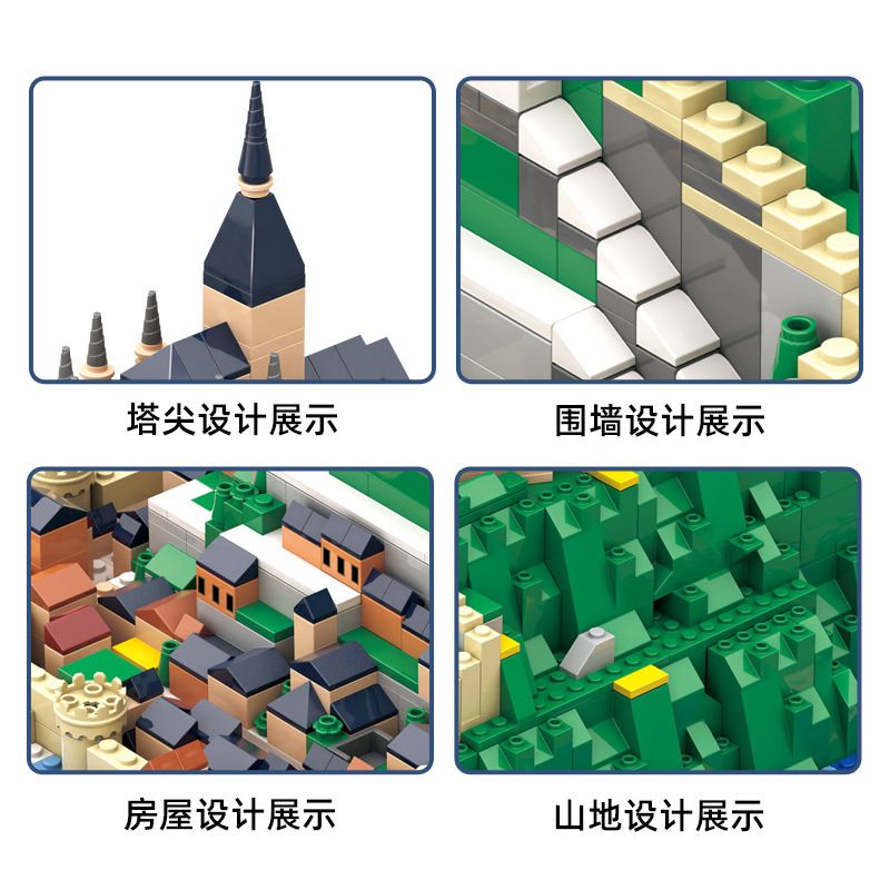 WANGE LIGAO DR.LUCK 6233 non  MONT SAINT MICHEL PHÁP bộ đồ chơi xếp lắp ráp ghép mô hình Creator Expert SAINT MICHEL'S MOUNT Chuyên Gia Sáng Tạo 1392 khối
