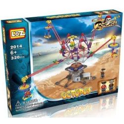 LOZ 2014 Xếp hình kiểu Nanoblock LOZ ELECTRIC AMUSEMENT PARK Electric Amusement Park Octopus Dandelion đu Quay 4 Tay Văng động Cơ Pin 338 khối có động cơ pin