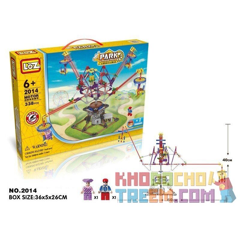 LOZ 2014 Xếp hình kiểu Nanoblock LOZ ELECTRIC AMUSEMENT PARK Electric Amusement Park Octopus Dandelion đu Quay 4 Tay Văng động Cơ Pin 338 khối có động cơ pin