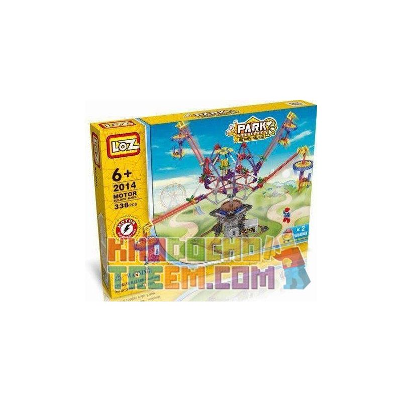 LOZ 2014 Xếp hình kiểu Nanoblock LOZ ELECTRIC AMUSEMENT PARK Electric Amusement Park Octopus Dandelion đu Quay 4 Tay Văng động Cơ Pin 338 khối có động cơ pin