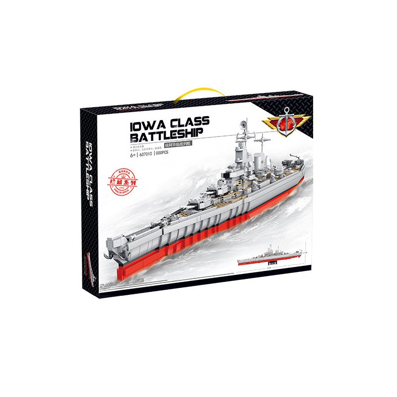 PanlosBrick 637010 Panlos Brick 637010 non  VẢI WAA BATTLESHIP. bộ đồ chơi xếp lắp ráp ghép mô hình Military Army IOWA CLASS BATTLESHIP Quân Sự Bộ Đội 1703 khối