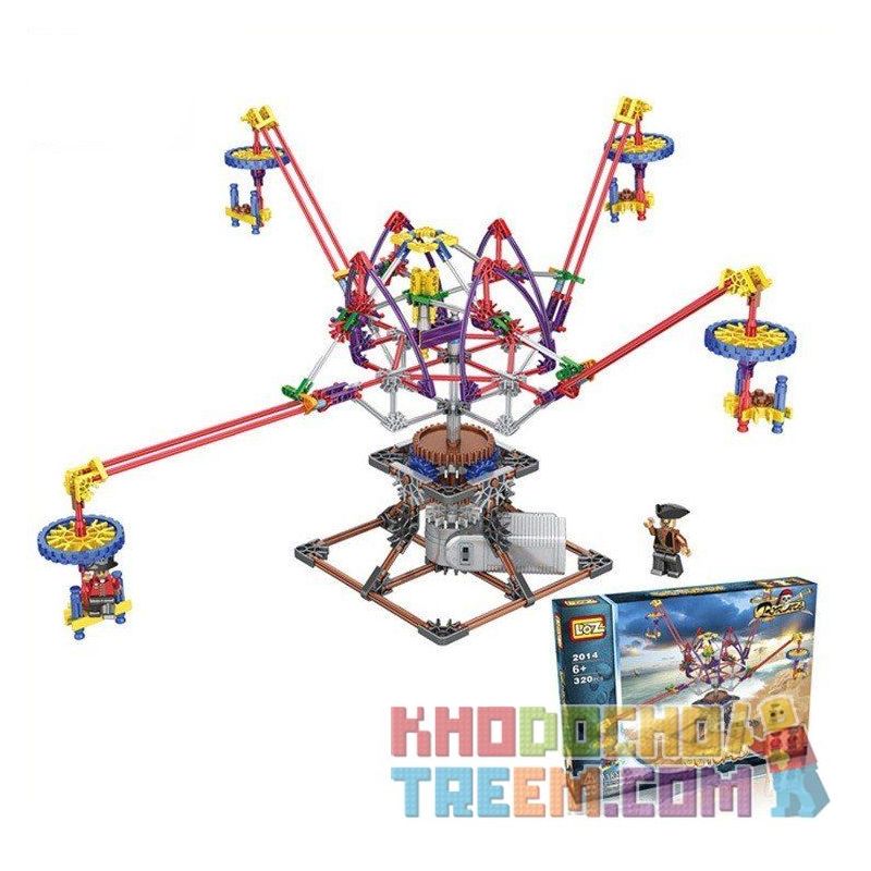 LOZ 2014 Xếp hình kiểu Nanoblock LOZ ELECTRIC AMUSEMENT PARK Electric Amusement Park Octopus Dandelion đu Quay 4 Tay Văng động Cơ Pin 338 khối có động cơ pin