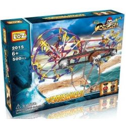 LOZ 2015 Xếp hình kiểu Nanoblock LOZ ELECTRIC AMUSEMENT PARK Electric Amusement Park Fantastic Ferris Wheel đu Quay 2 Bánh Xe Siêu Tốc động Cơ Pin 599 khối có động cơ pin