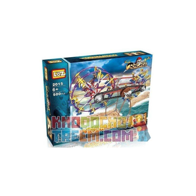 LOZ 2015 Xếp hình kiểu Nanoblock LOZ ELECTRIC AMUSEMENT PARK Electric Amusement Park Fantastic Ferris Wheel đu Quay 2 Bánh Xe Siêu Tốc động Cơ Pin 599 khối có động cơ pin
