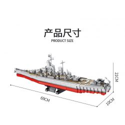 PanlosBrick 637010 Panlos Brick 637010 non  VẢI WAA BATTLESHIP. bộ đồ chơi xếp lắp ráp ghép mô hình Military Army IOWA CLASS BATTLESHIP Quân Sự Bộ Đội 1703 khối